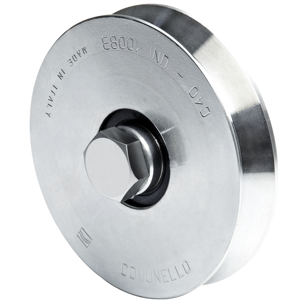 Rueda con garganta en V Comunello Art. 300V para portones corredizos